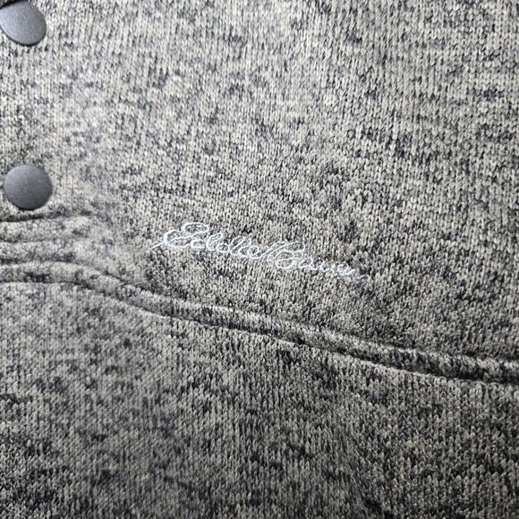 Eddie Bauer Men’s Size Small Radiator Fleece Snap Front Pullover Gray Mock Neck - Picture 6 of 8